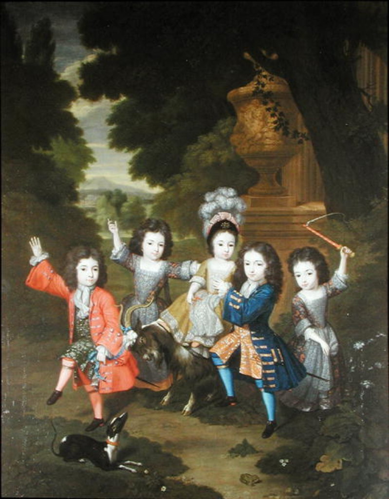 Detail of Portrait of the Children of Francisco Lopez-Suasso by Constantin Netscher