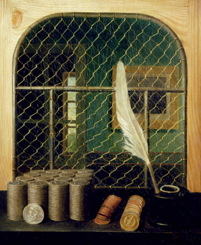Detail of Cashier Counter with coins, 1829 by Gabriel-Germain Joncherie