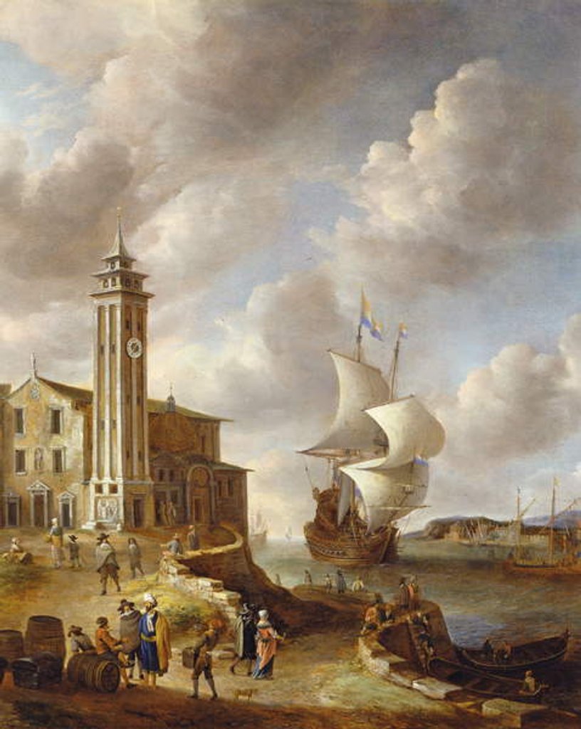 Detail of The Herring Packer's Tower, Amsterdam, with Figures by Anthonie Beerstraten