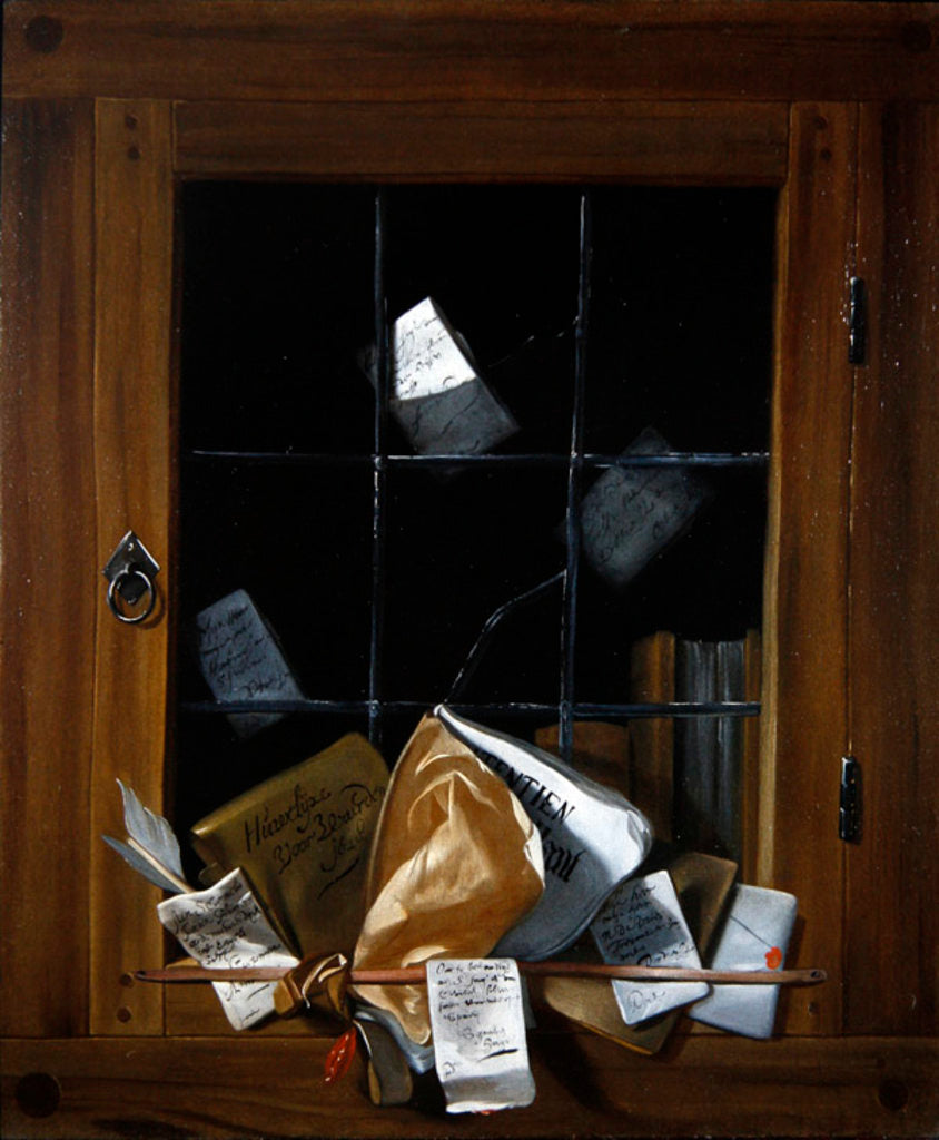 Detail of Trompe l'oeil of a cabinet door by Cornelis Norbertus Gijsbrechts