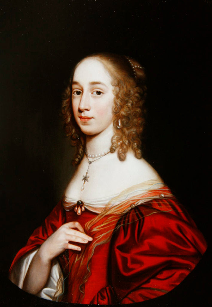 Detail of A portrait of a noblewoman, half length, 1649 by Gerrit van Honthorst