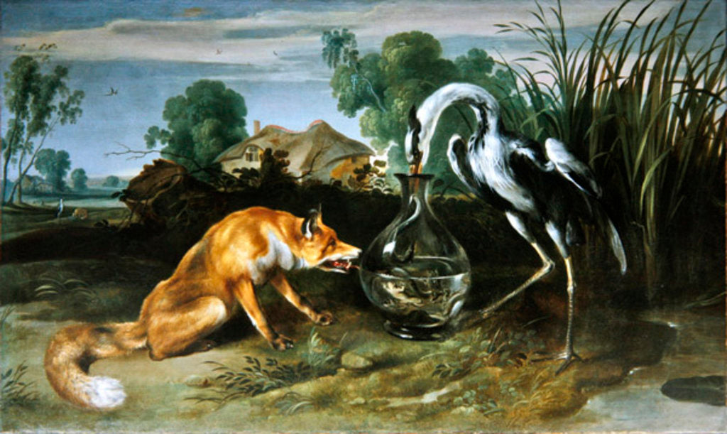 Detail of The Fox and the Crane from Aesop's Fables by Frans Snyders