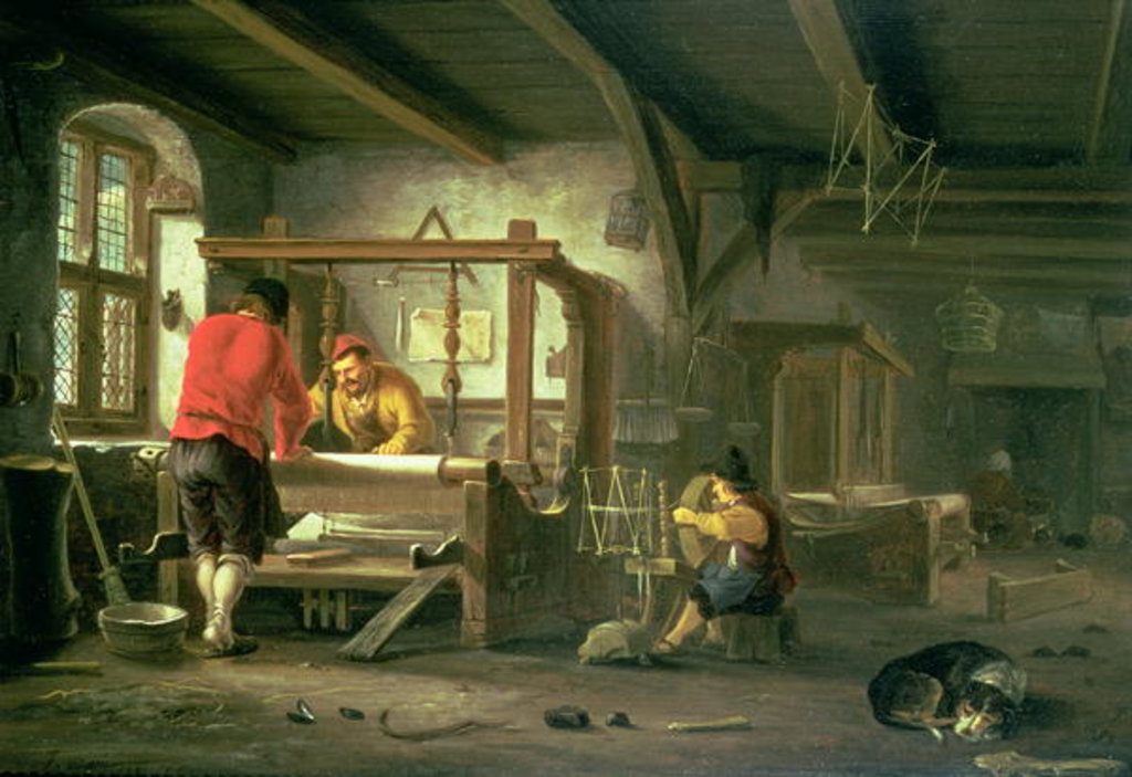 Detail of A Weaver's Workshop by Johannes Dircksz van Oudenrogge