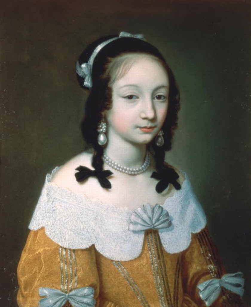 Detail of Portrait of a Lady Wearing a Yellow Silk Dress, 1646 by Charles Beaubrun