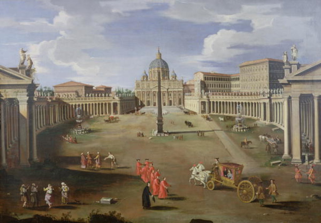 Detail of A View of St. Peter's in Rome by Gaspar van Wittel