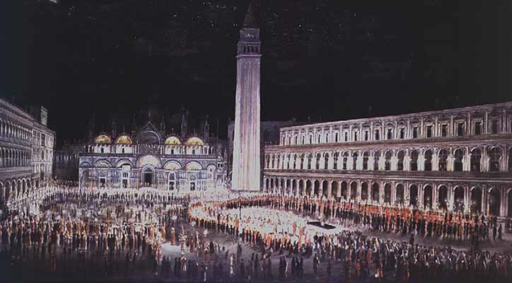 Detail of Candlelit Procession through Piazza San Marco by Pietro Antoniani