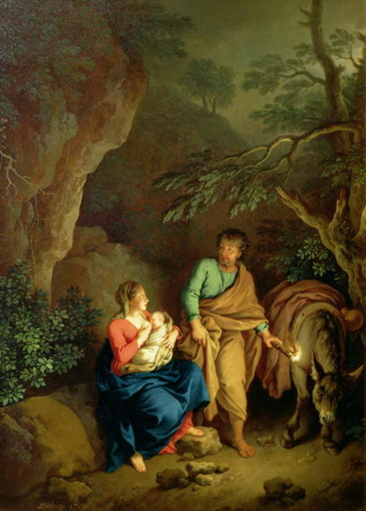 Detail of Rest on the Flight into Egypt, 1760 by Christian Wilhelm Ernst Dietrich