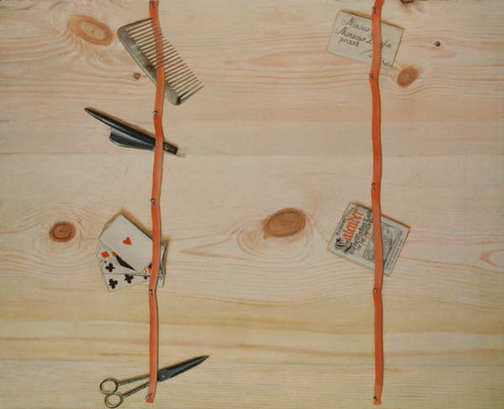 Detail of Trompe l'Oeil Letter Rack by Jacob Heinrich Helbigk