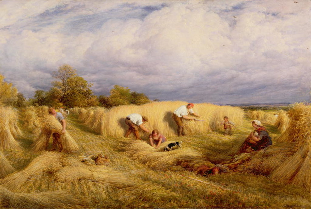 Detail of Harvesters, 1855 by John Linnell
