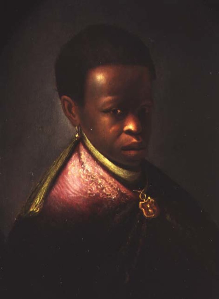 Detail of Portrait of a black courtier by Gerrit or Gerard Dou