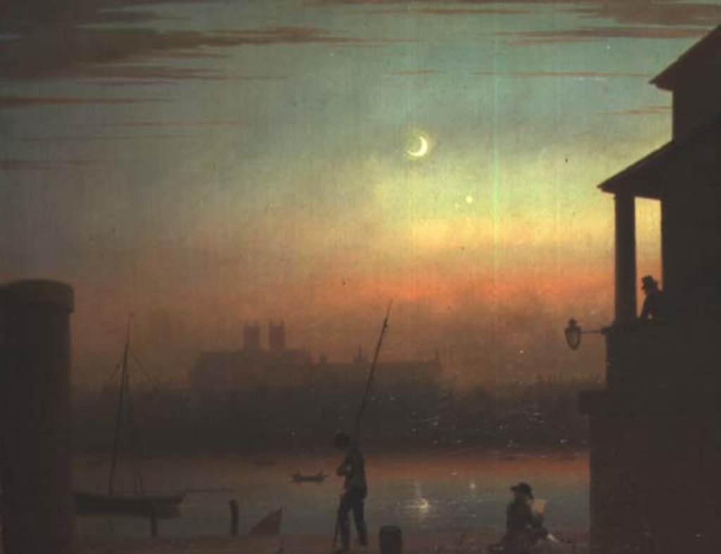 Detail of The Thames by Moonlight by Thales Fielding
