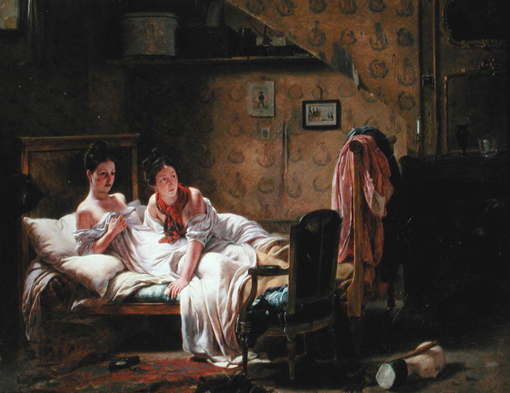 Detail of Two women in bed by J.A. Rohne