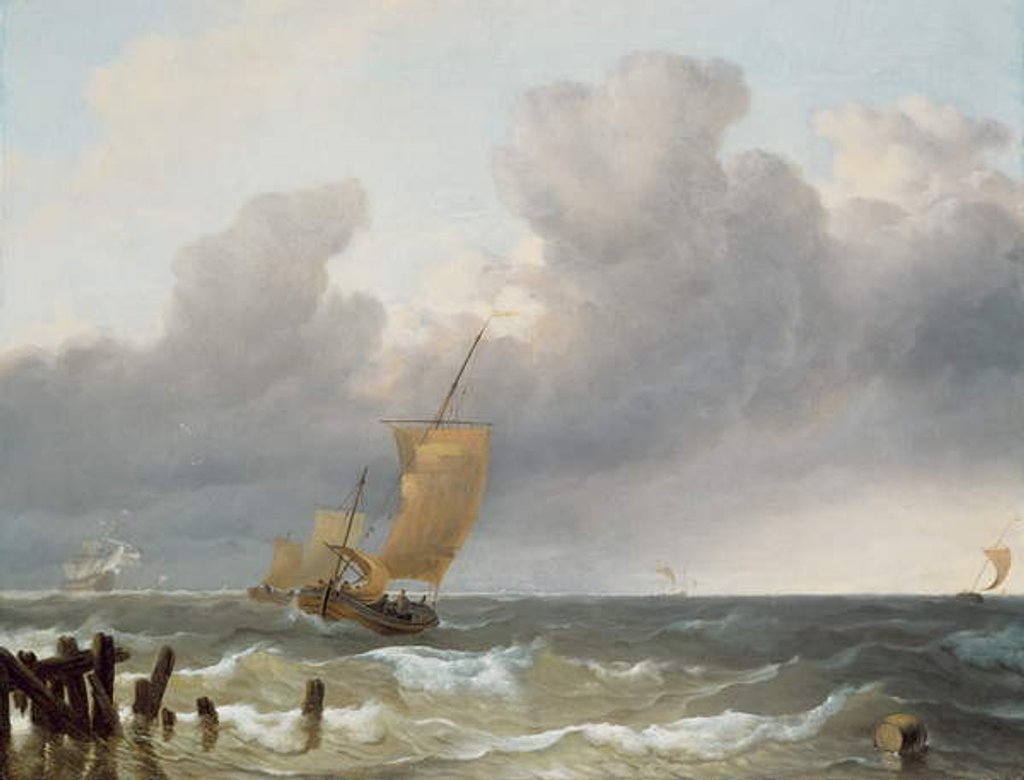 Detail of Shipping in Choppy Seas by Ludolf I Backhuysen