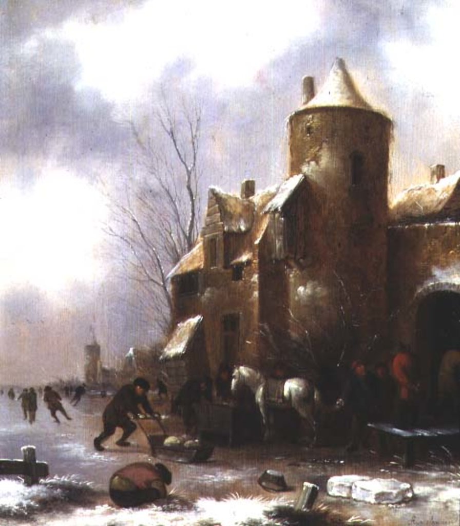 Detail of Winter landscape by Claes Molenaer