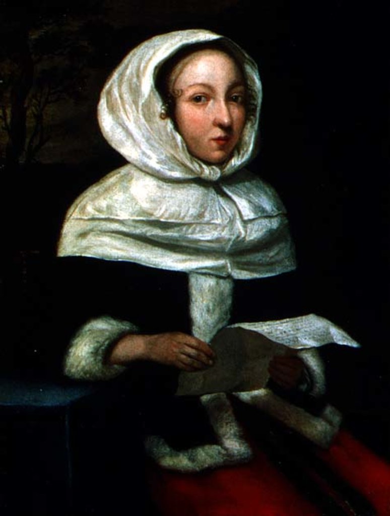 Detail of Portrait of a seated lady reading a letter by Eglon Hendrick van der Neer