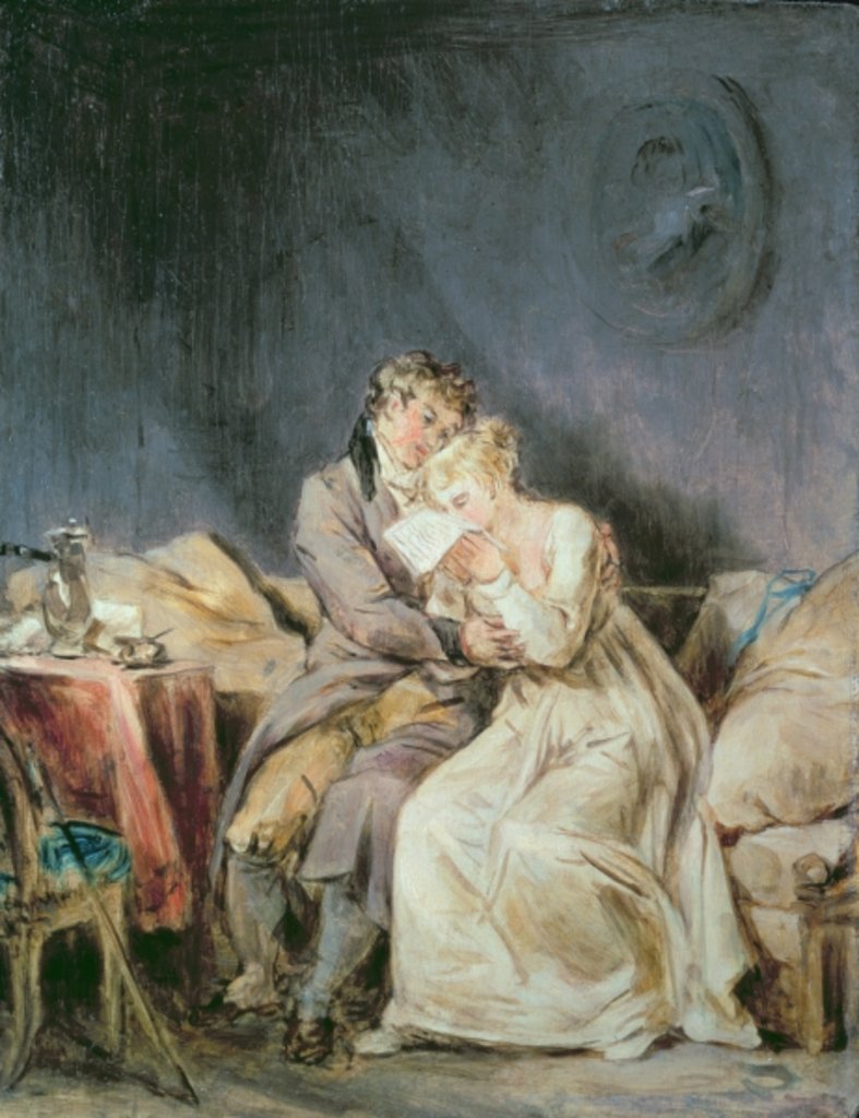 Detail of Reading the Letter by Marguerite Gerard