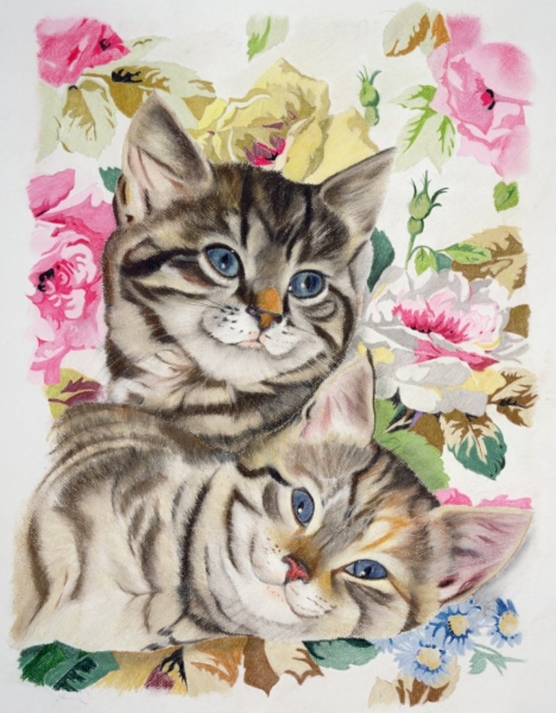 Detail of Two kittens by Anne Robinson