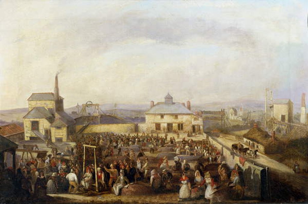 Detail of Cornish mining scene by English School