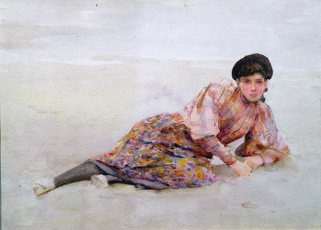 Detail of Girl on the Beach by Henry Scott Tuke