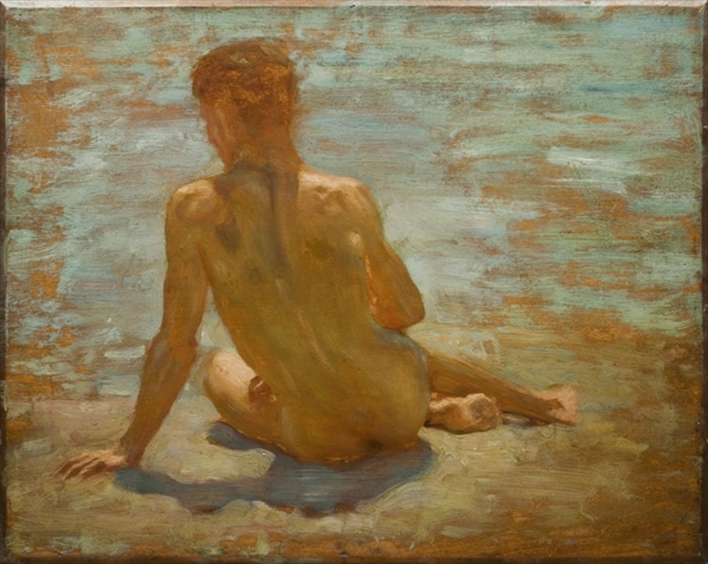 Detail of Sketch of Nude Youth, c.1921 by Henry Scott Tuke