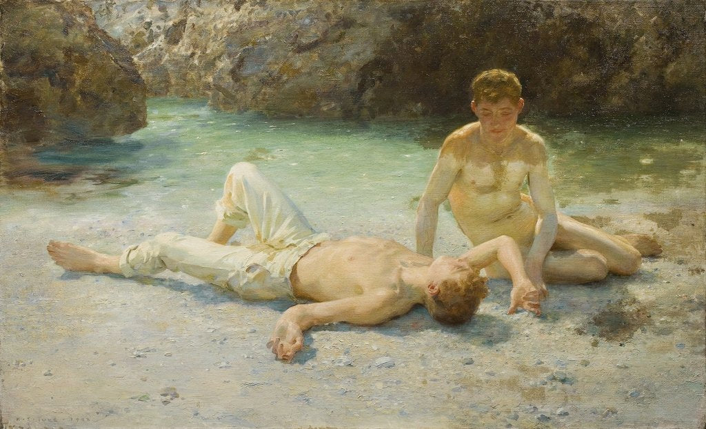 Detail of Noonday Heat, 1902-3 by Henry Scott Tuke
