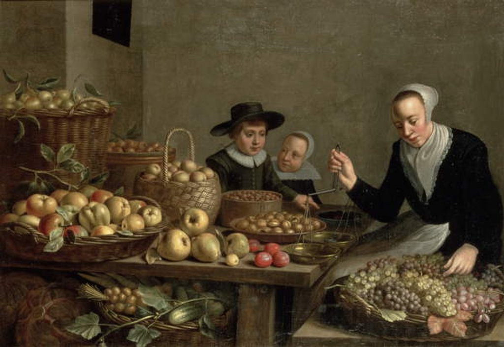 Detail of Fruit Stall by Floris van Schooten