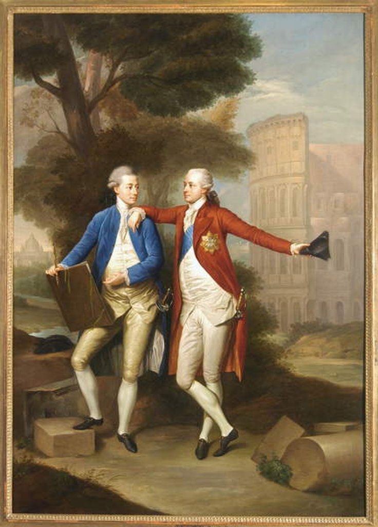 Detail of The Counts Franciszek and Kazimierz Rzewuski in Rome, 1772 by Anton von Maron