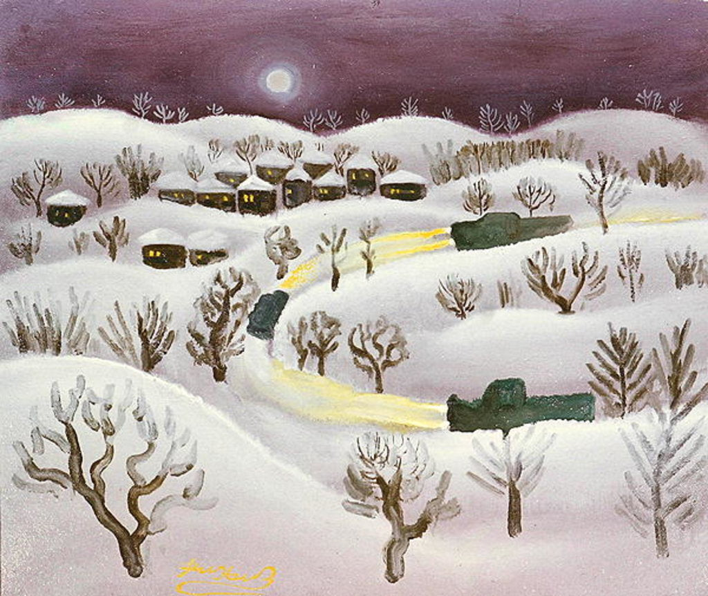Detail of Winter Night, 1971 by Radi Nedelchev