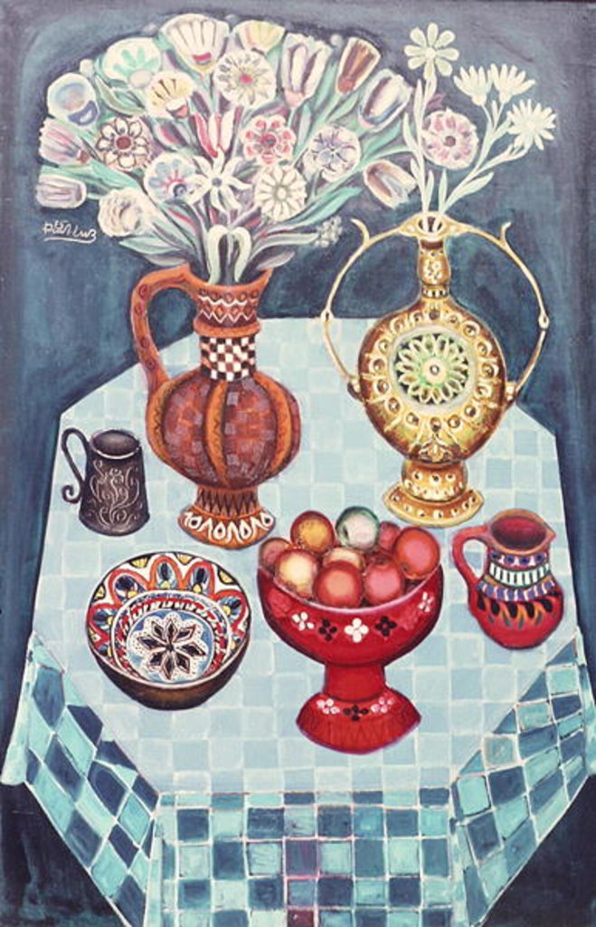 Detail of Still Life with Red Apples, 1967 by Radi Nedelchev
