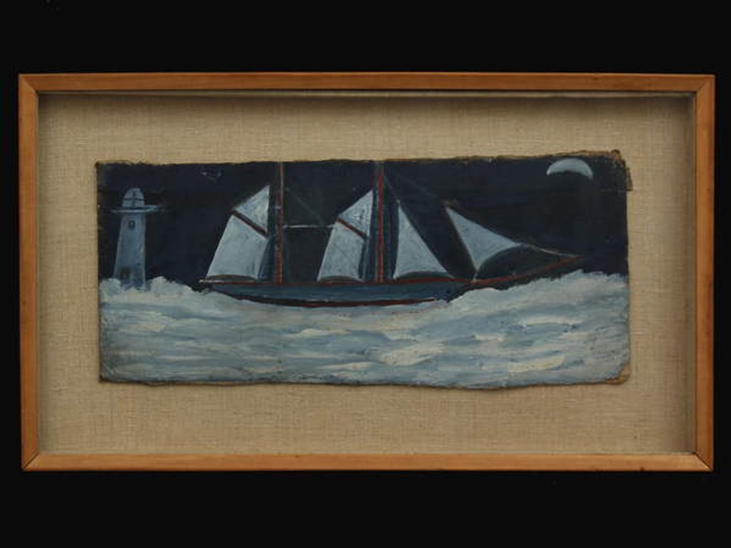Detail of Trawler off Cornish coast, c.1930 by Alfred Wallis