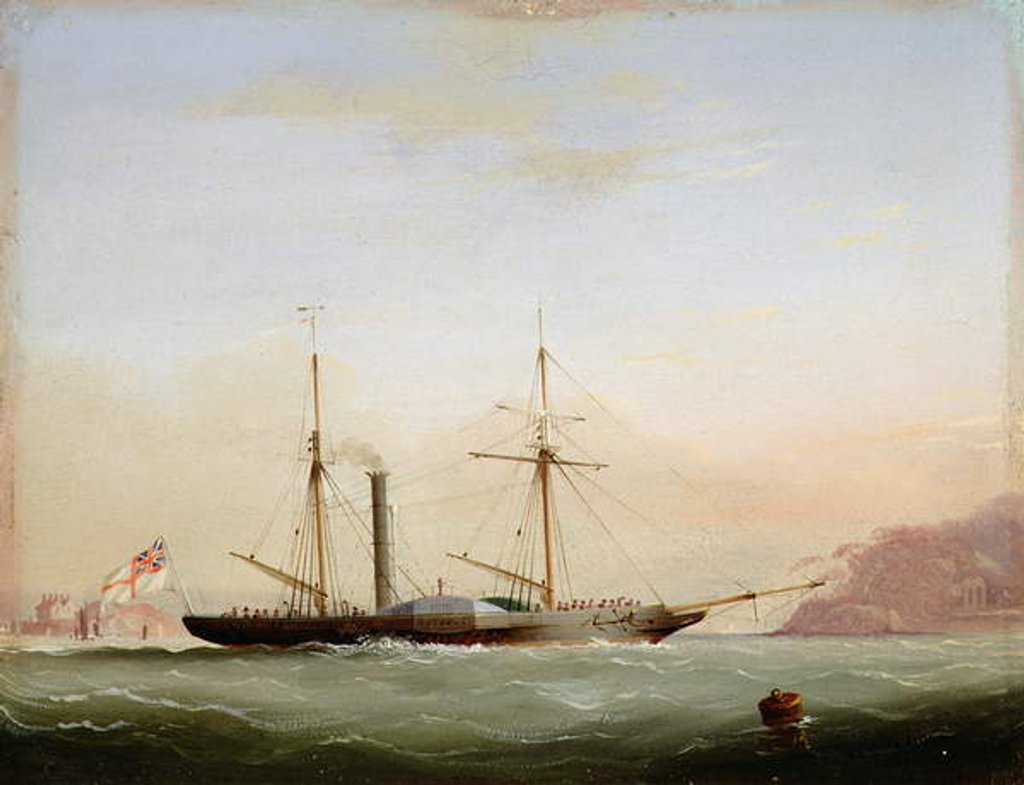 Detail of Paddle Steamer in Plymouth Sound off Mount Edgecombe, 1841 by Nicholas Matthews Condy (after)