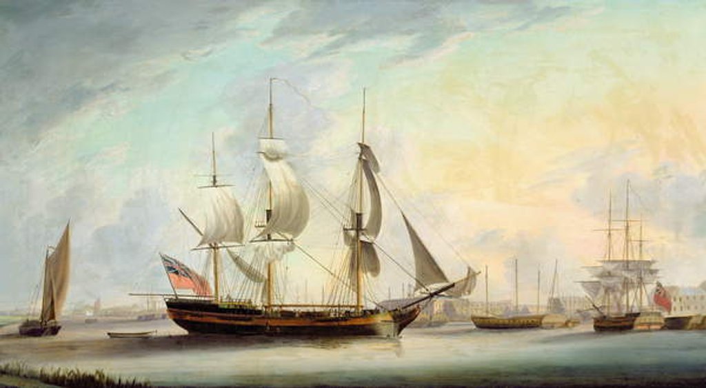 Detail of Shipping in the Thames at Deptford, 1789 by Robert Dodd