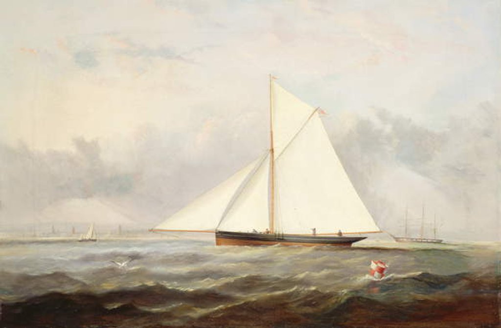Detail of A Cutter Yacht off Ryde by Arthur Wellington Fowles