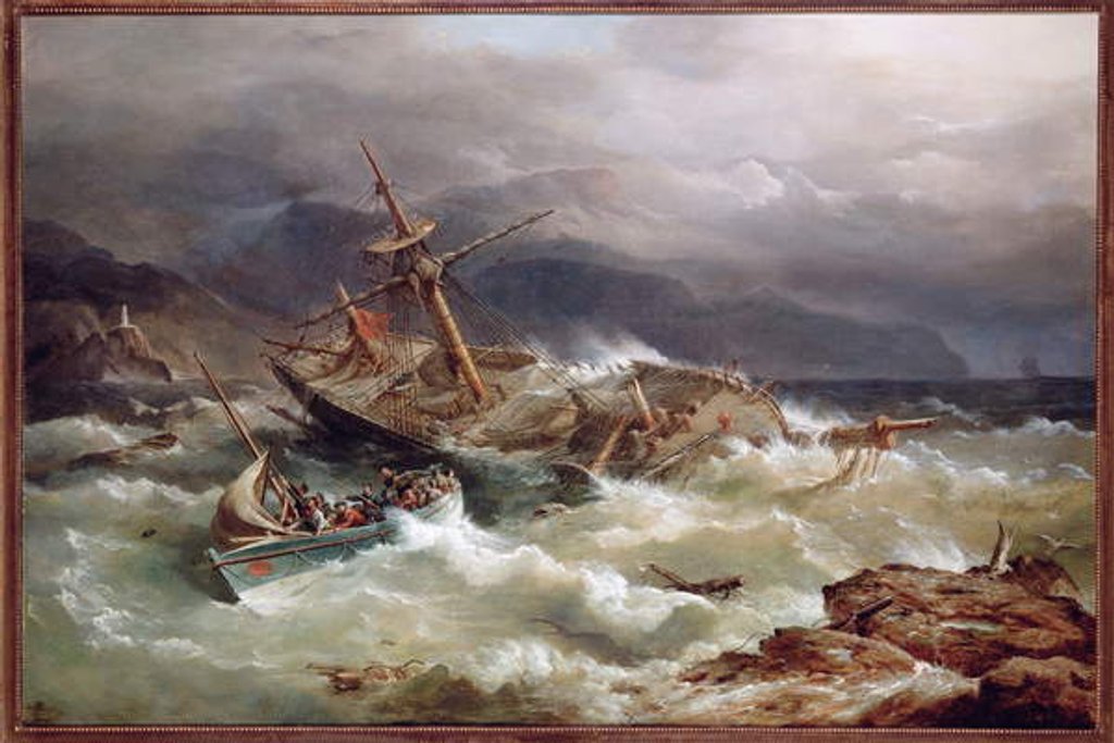Detail of The Rescue by Richard Bridges Beechey