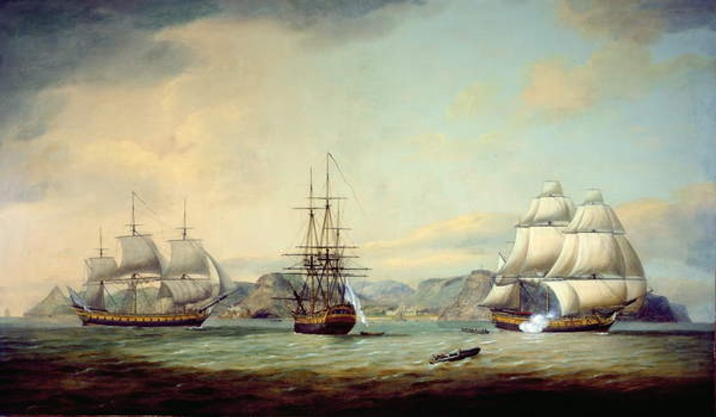 Detail of East Indiaman Ceres off St Helena, 1788 by Thomas Luny