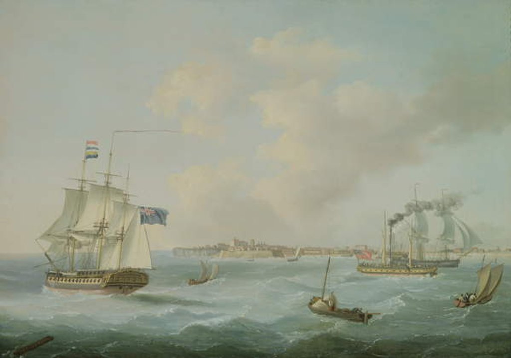 Detail of Shipping off Margate, 1825 by John Thomas Serres