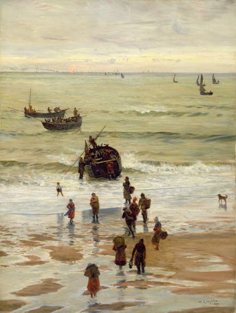 Detail of Fishing Boats Setting Out from Portel, 1872 by William Lionel Wyllie