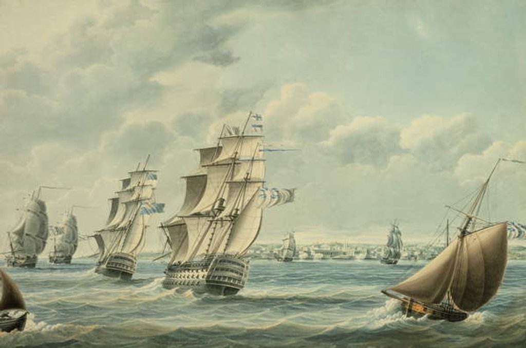 Detail of British Ships Blocking Cadiz in 1797, 1797 by Thomas Buttersworth