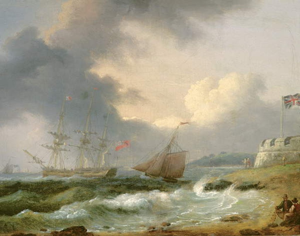 Detail of Off the Squadron, Cowes by Thomas Luny
