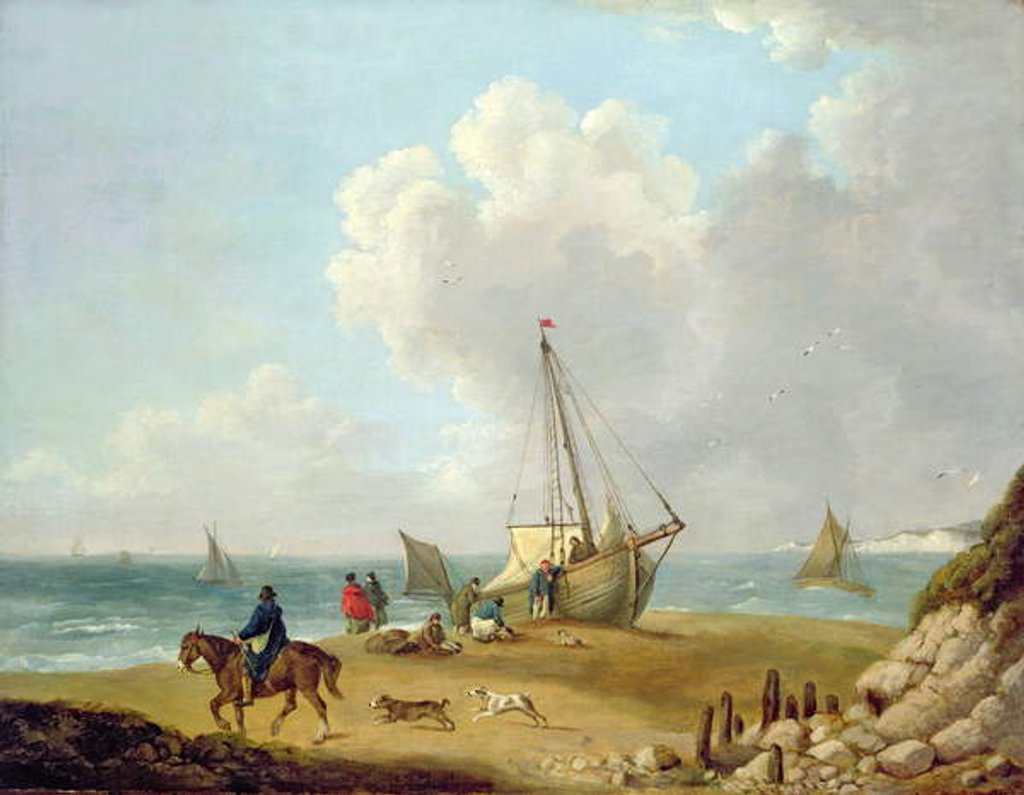 Detail of Fisherfolk Unloading their Catch in Freshwater Bay, Isle of Wight by George Morland