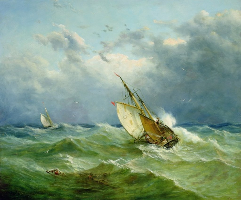 Detail of Lowestoft Trawler in Rough Weather by John Moore
