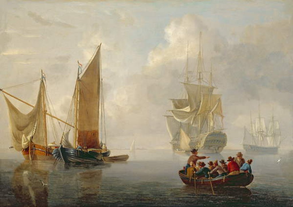 Detail of Becalmed off a Dutch Coastline by Charles Martin Powell