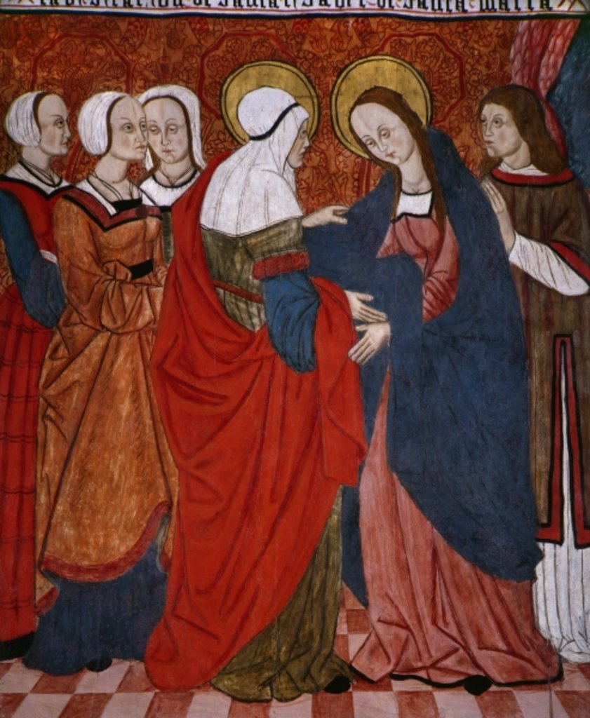 Detail of Visitation, panel from the Church San Andres of Tortura, late 15th century-early 16th century by School Spanish