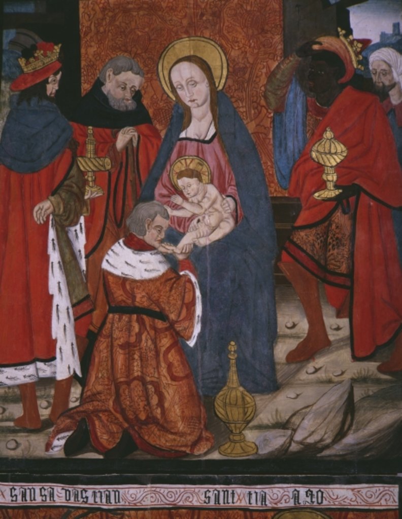 Detail of Adoration of the Magi, panel from the Church San Andres of Tortura, late 15th century-early 16th century by School Spanish