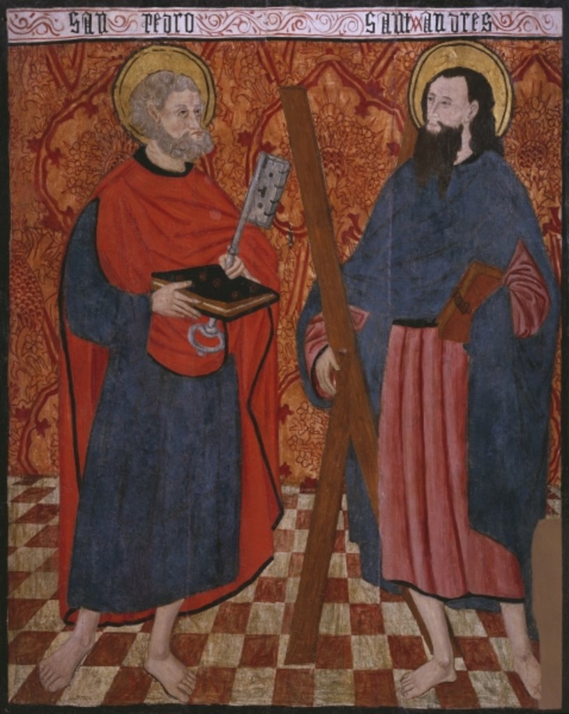 Detail of St. Peter and St. Andrew, panel from the Church San Andres of Tortura, late 15th century-early 16th century by School Spanish