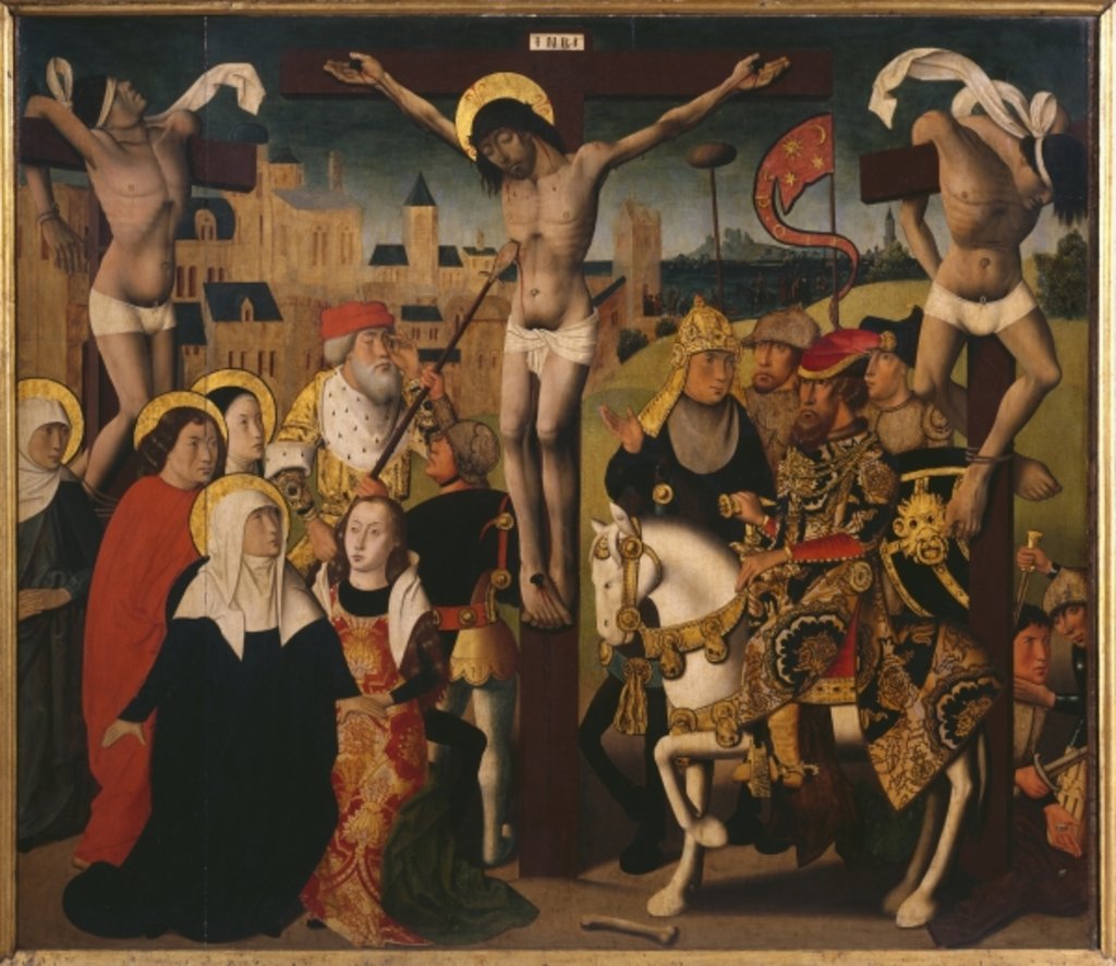 Detail of Passion Triptych, Crucifixion, central panel by Master of St. Godelieve Legend (attr. to)