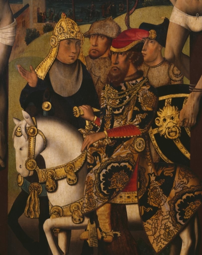 Detail of Passion Triptych, Crucifixion, central panel, detail by Master of St. Godelieve Legend