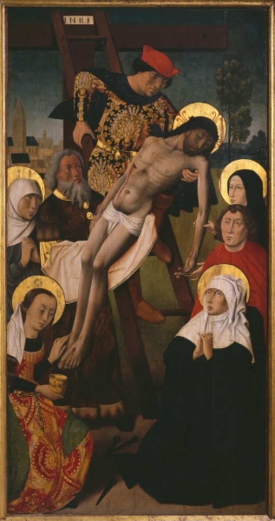 Detail of Passion Triptych, the Descent from the Cross, right panel by Hugo van der Goes