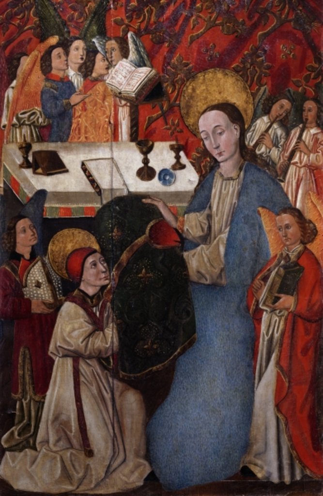 Detail of Presentation of the chasuble to St. Ildefonso by Virgin Mary by Spanish School