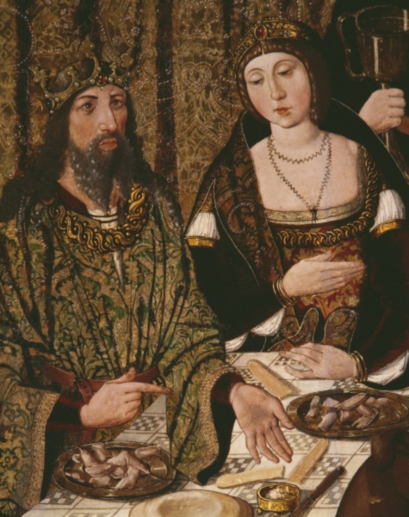 Detail of Life of St. Thomas in India, the marriage feast of the King's son of Andropolis by Alonso de Sedano